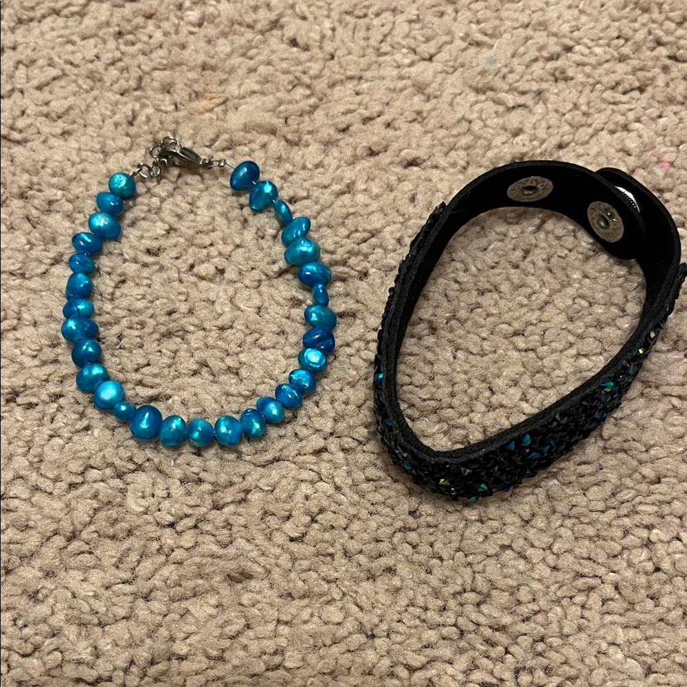 Blue and Black Bracelet Set